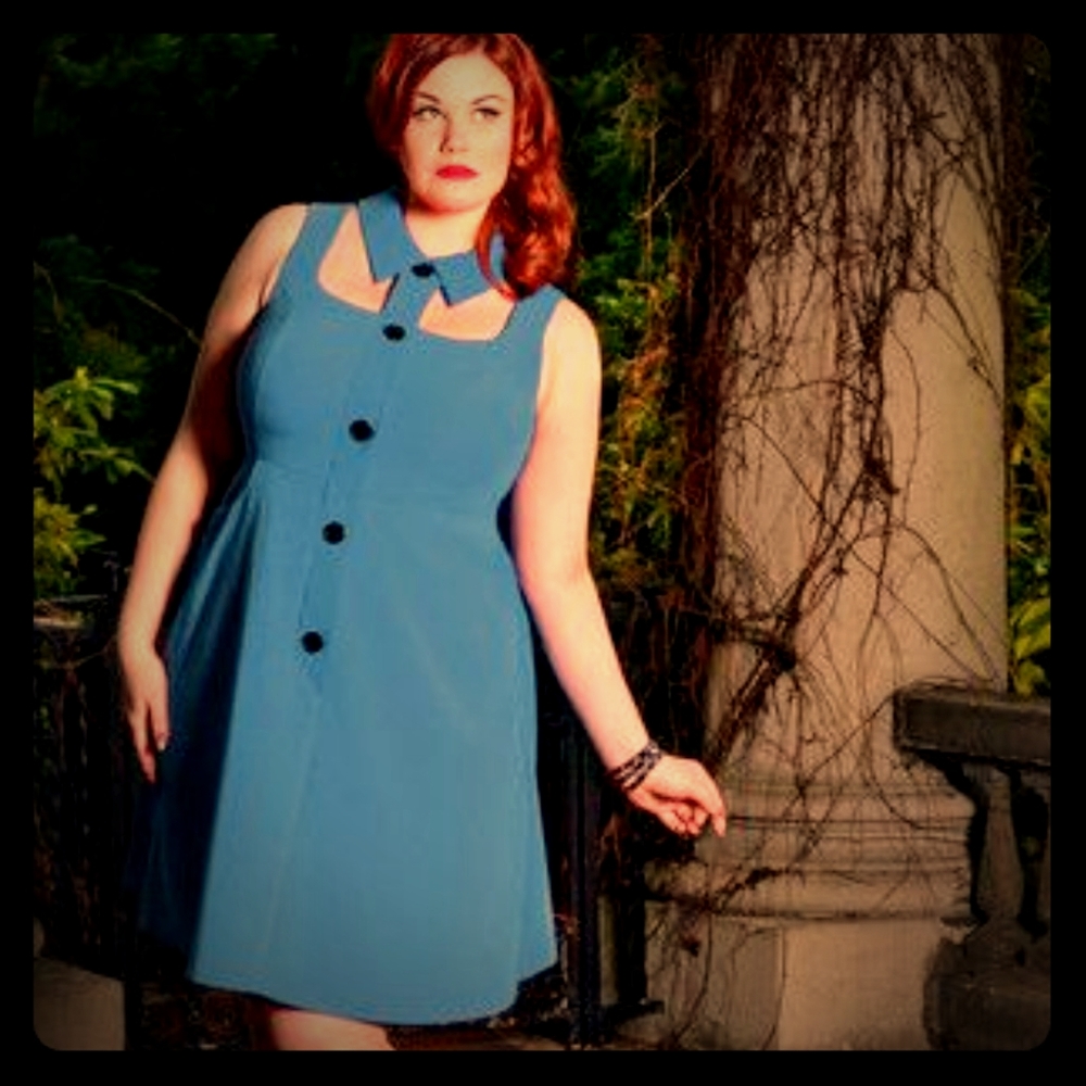 GORGEOUS Cherry Velvet Marcia Dress in Blueberry